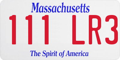 MA license plate 111LR3