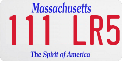 MA license plate 111LR5