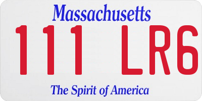 MA license plate 111LR6