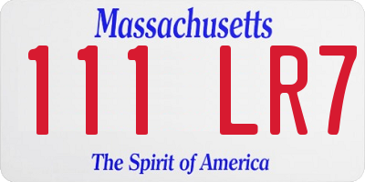 MA license plate 111LR7