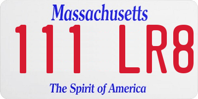 MA license plate 111LR8