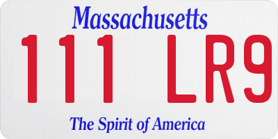 MA license plate 111LR9