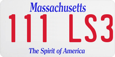MA license plate 111LS3