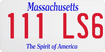 MA license plate 111LS6