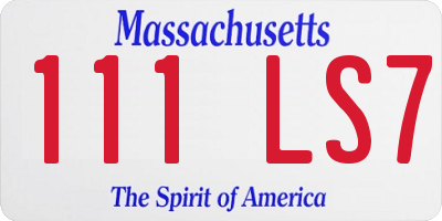 MA license plate 111LS7