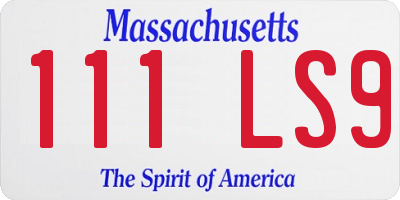 MA license plate 111LS9