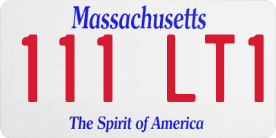 MA license plate 111LT1