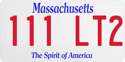 MA license plate 111LT2