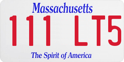 MA license plate 111LT5