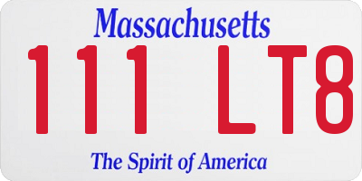 MA license plate 111LT8