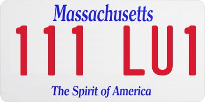 MA license plate 111LU1