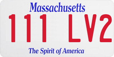 MA license plate 111LV2