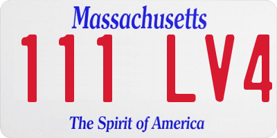 MA license plate 111LV4
