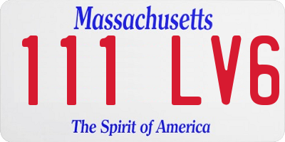 MA license plate 111LV6
