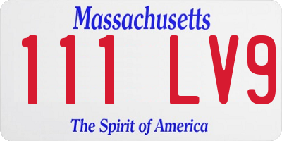 MA license plate 111LV9