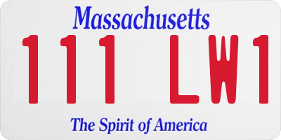 MA license plate 111LW1