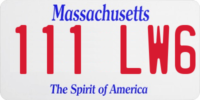 MA license plate 111LW6
