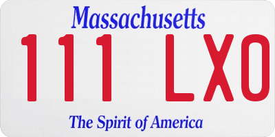 MA license plate 111LX0