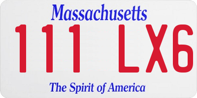 MA license plate 111LX6