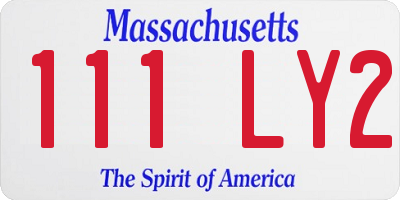 MA license plate 111LY2