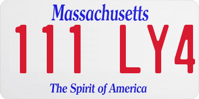 MA license plate 111LY4