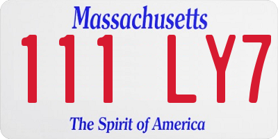 MA license plate 111LY7