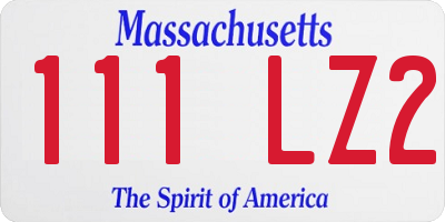 MA license plate 111LZ2