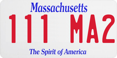 MA license plate 111MA2