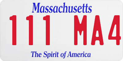 MA license plate 111MA4
