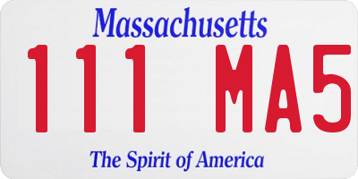 MA license plate 111MA5