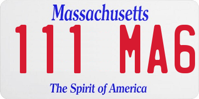 MA license plate 111MA6