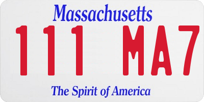 MA license plate 111MA7