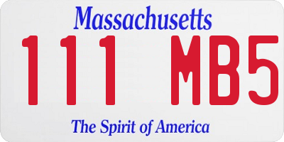 MA license plate 111MB5