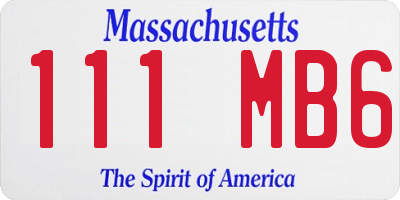 MA license plate 111MB6