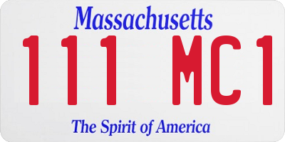 MA license plate 111MC1
