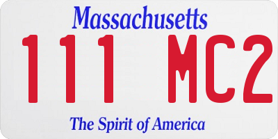 MA license plate 111MC2