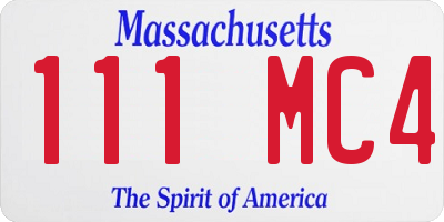 MA license plate 111MC4