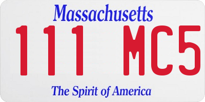MA license plate 111MC5
