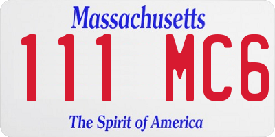 MA license plate 111MC6