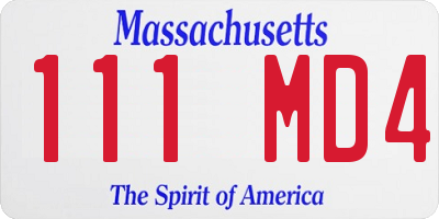 MA license plate 111MD4