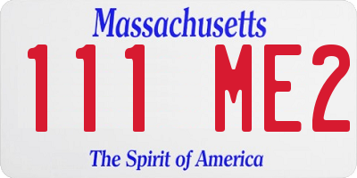 MA license plate 111ME2