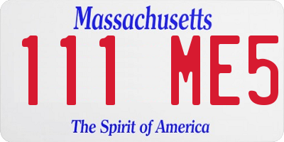 MA license plate 111ME5