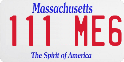MA license plate 111ME6