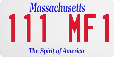 MA license plate 111MF1