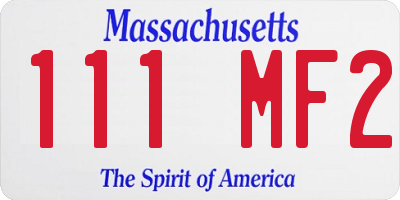 MA license plate 111MF2