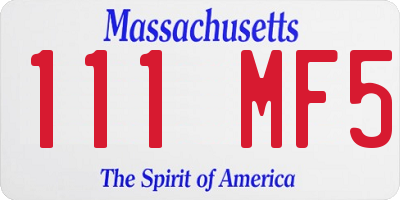 MA license plate 111MF5