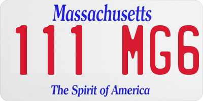 MA license plate 111MG6