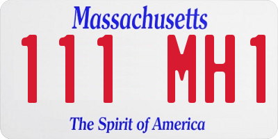 MA license plate 111MH1
