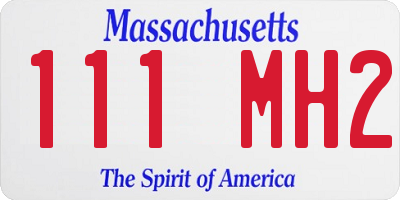 MA license plate 111MH2