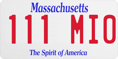 MA license plate 111MI0